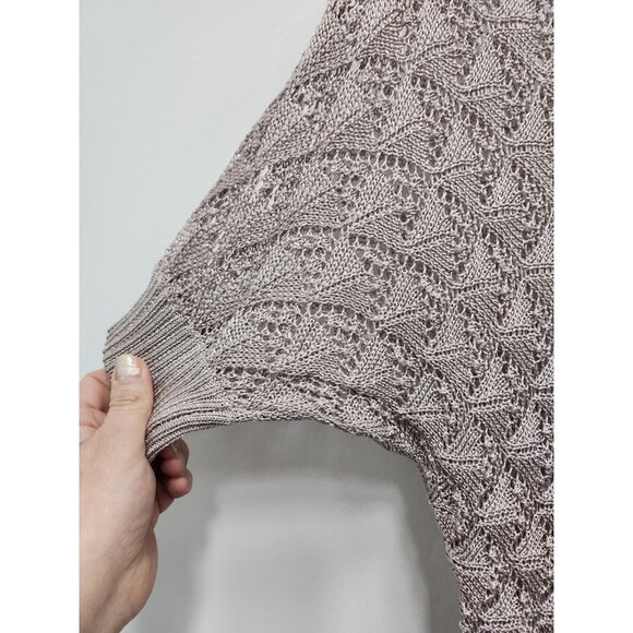 INC International Concepts Womens Fairy Sweater Medium Beige Metallic Crochet - Picture 9 of 9